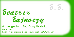 beatrix bajnoczy business card